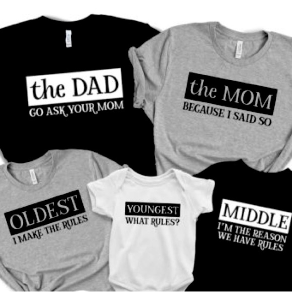 5 matching SHIRTS FOR FAMILIES